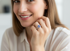 model A fine platinum cluster ring showcasing a vibrant AAA tanzanite