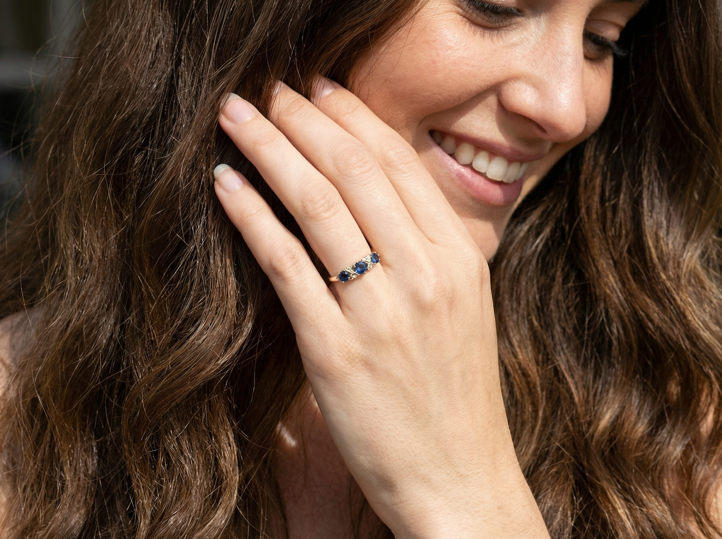 model A lovely ring from the turn of the 19th century. Set with impressive round sapphires,