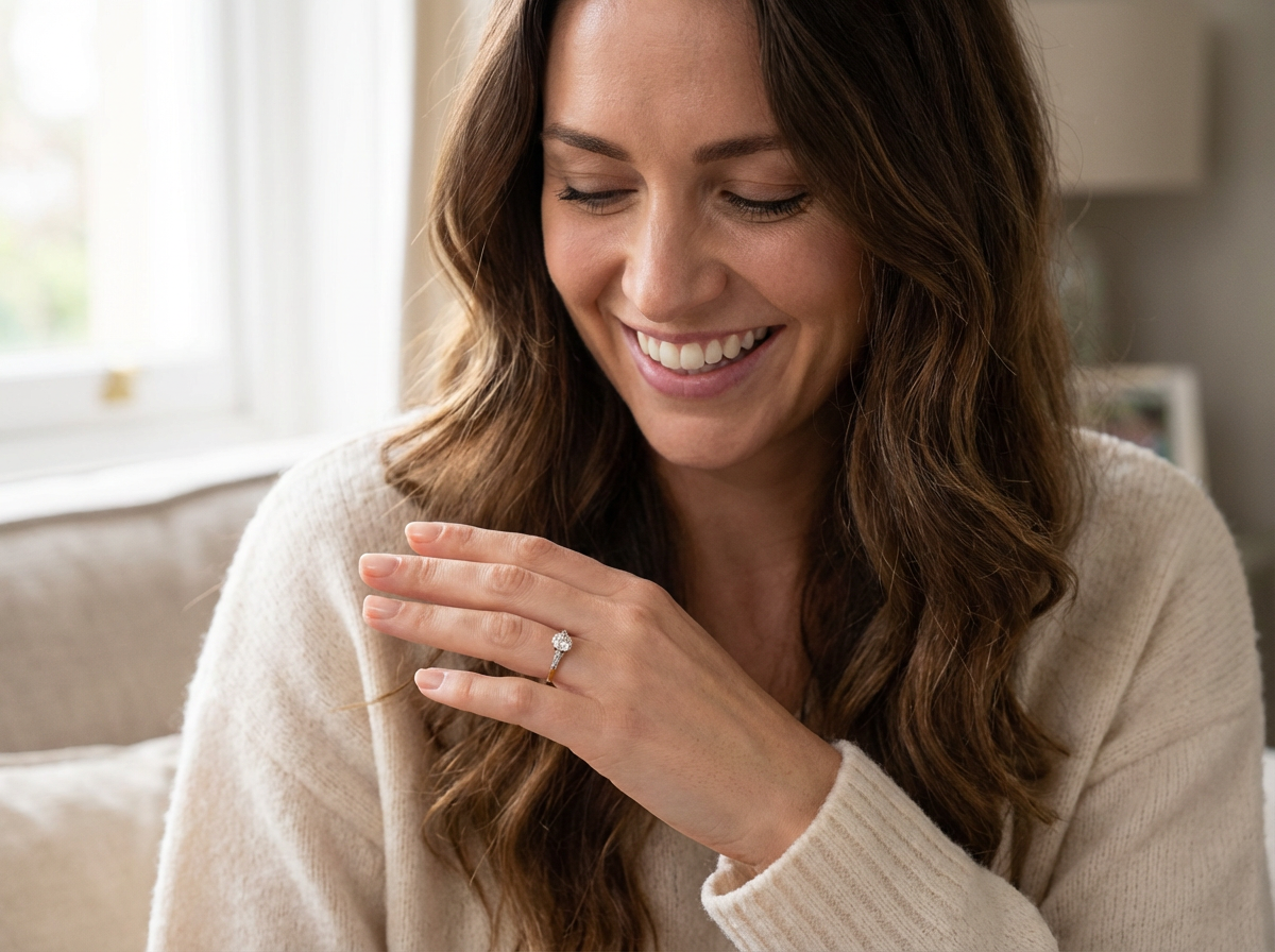 model A ring with an old brilliant-cut white diamond 