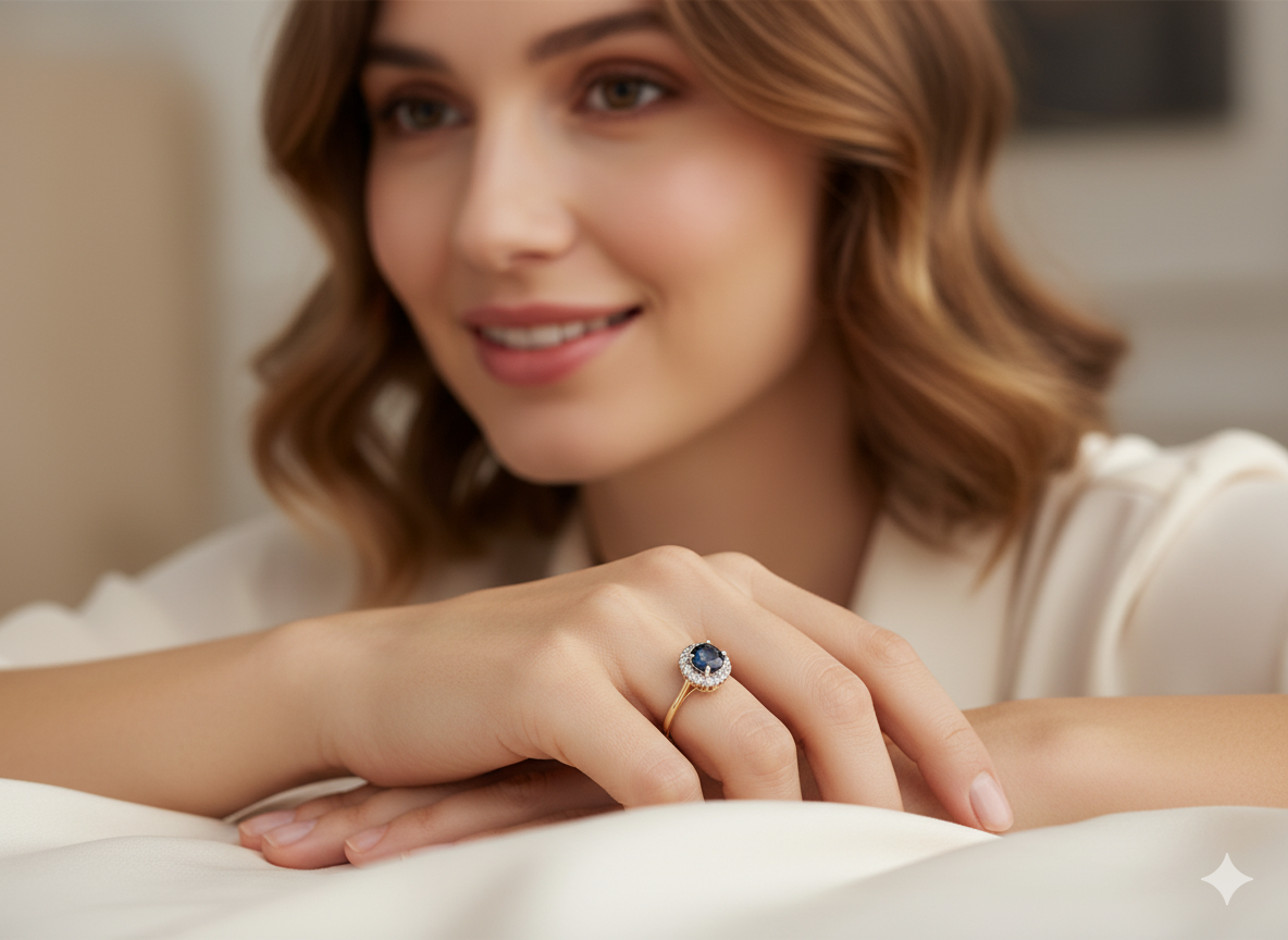 A vintage Sapphire and Diamond Ring