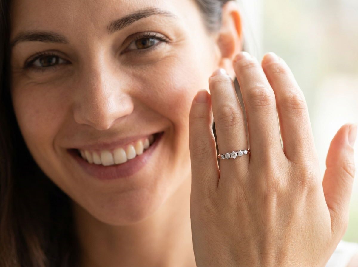 model An antique five-stone ring dating from the early 20th century, 