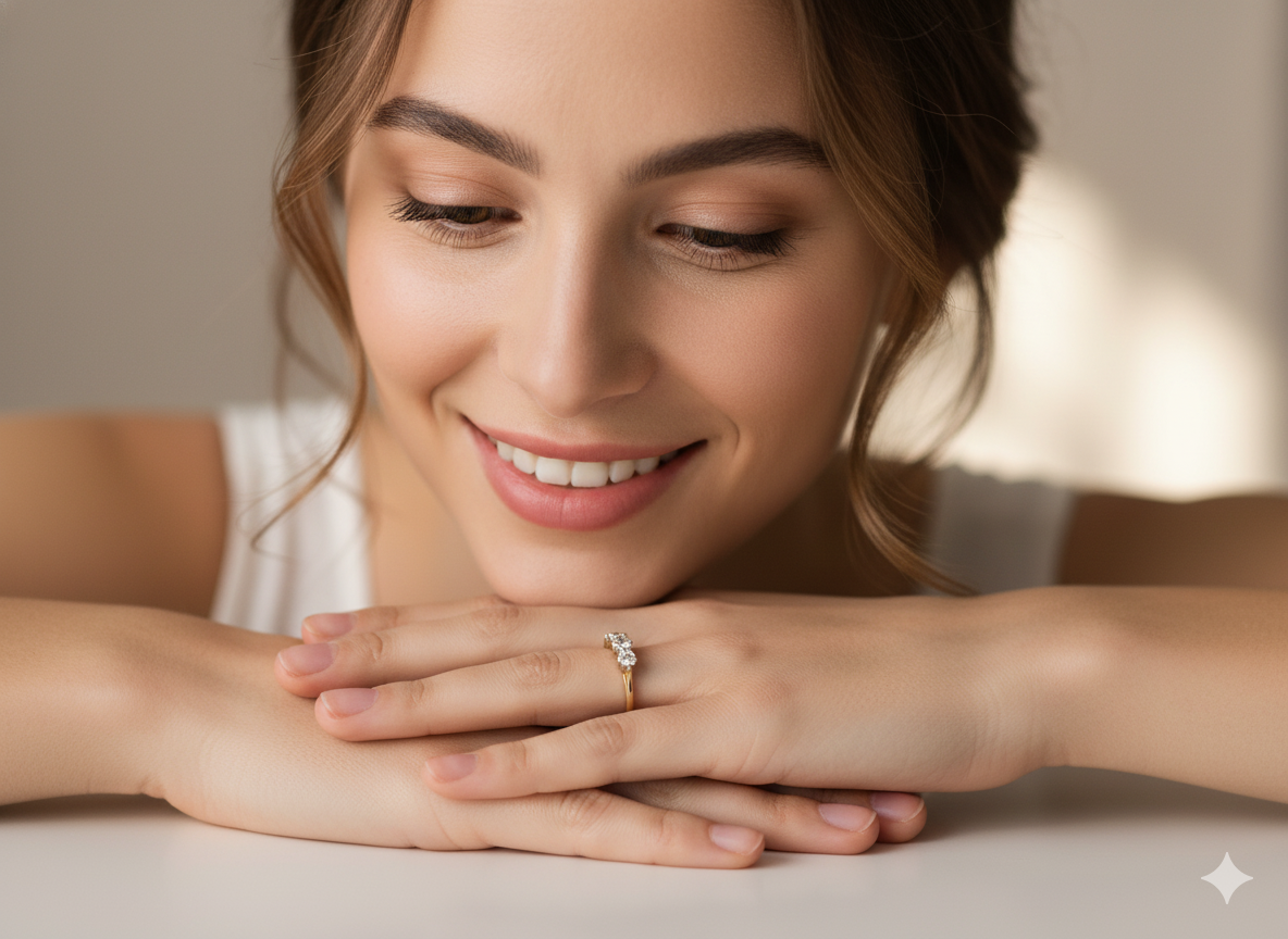 Vintage diamond trilogy ring claw set