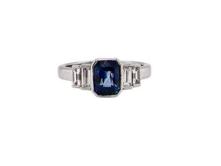 A modern Sapphire and Diamond Ring