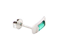  modern pair of earring. emerald is rectangular, step cut,