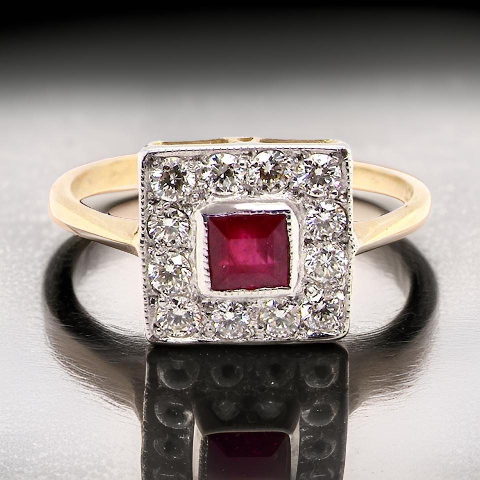 A vintage Ruby and Diamond  Ring