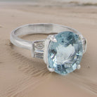 Fine Aquamarine and Diamond ring