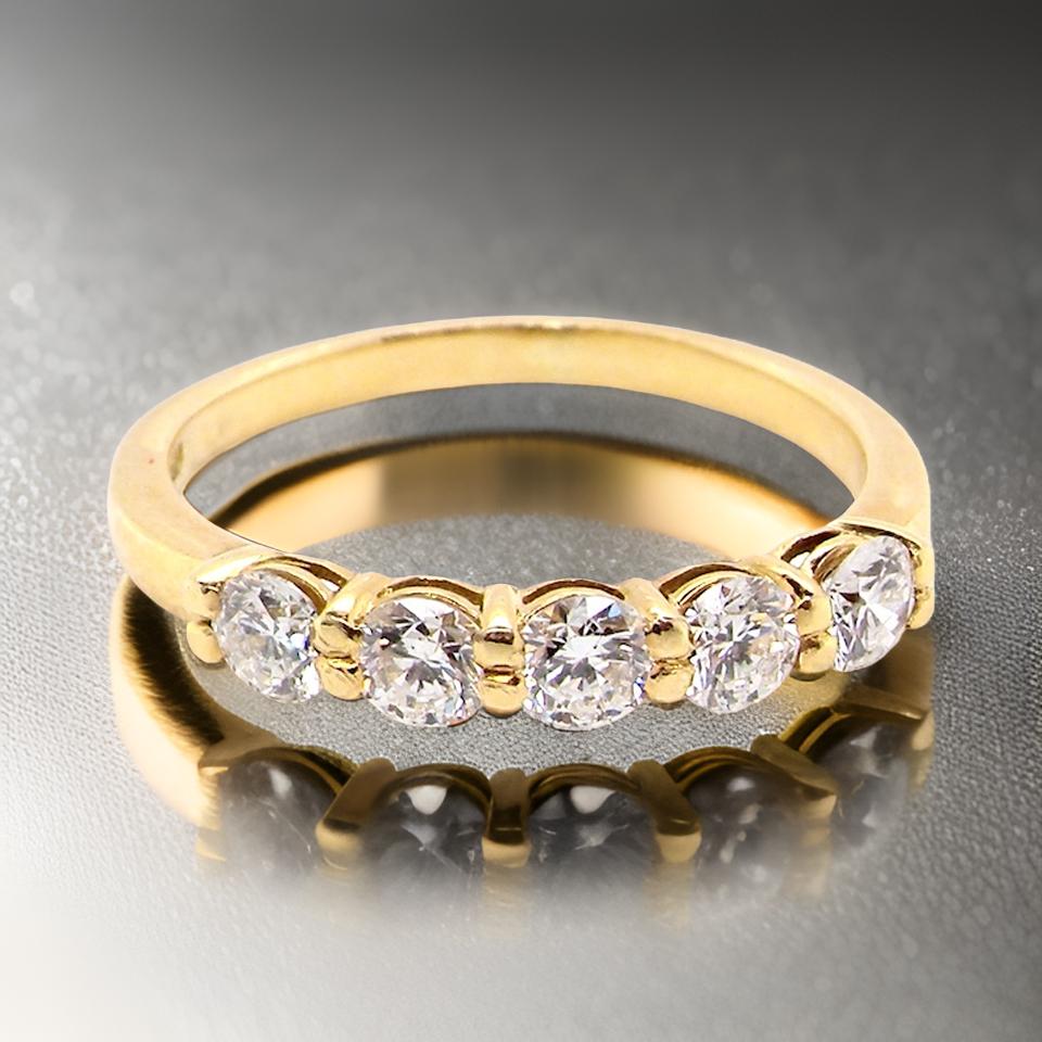 5 stone diamond half hoop ring