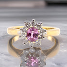 A Pink Sapphire and Diamond cluster ring