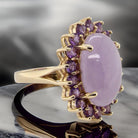 large Jade and Amethyst dress ring