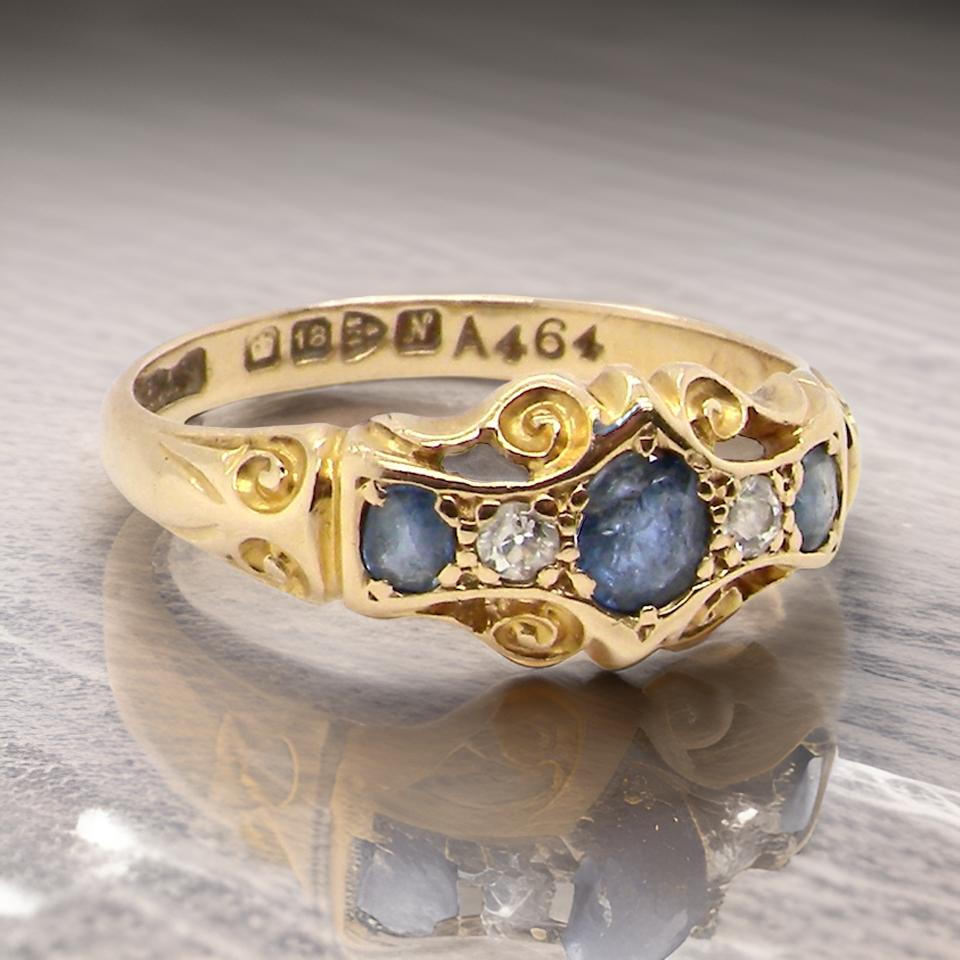 An antique Sapphire and Diamond Ring