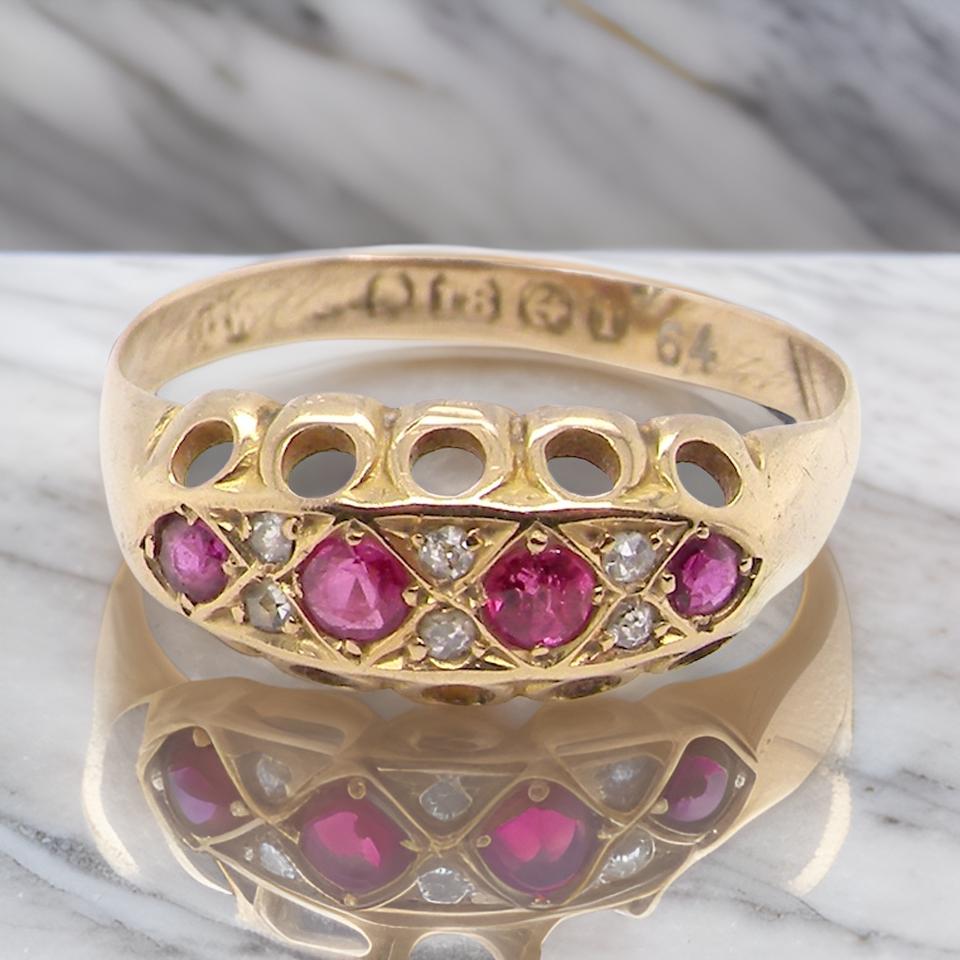 Edwardian ruby and diamond ring