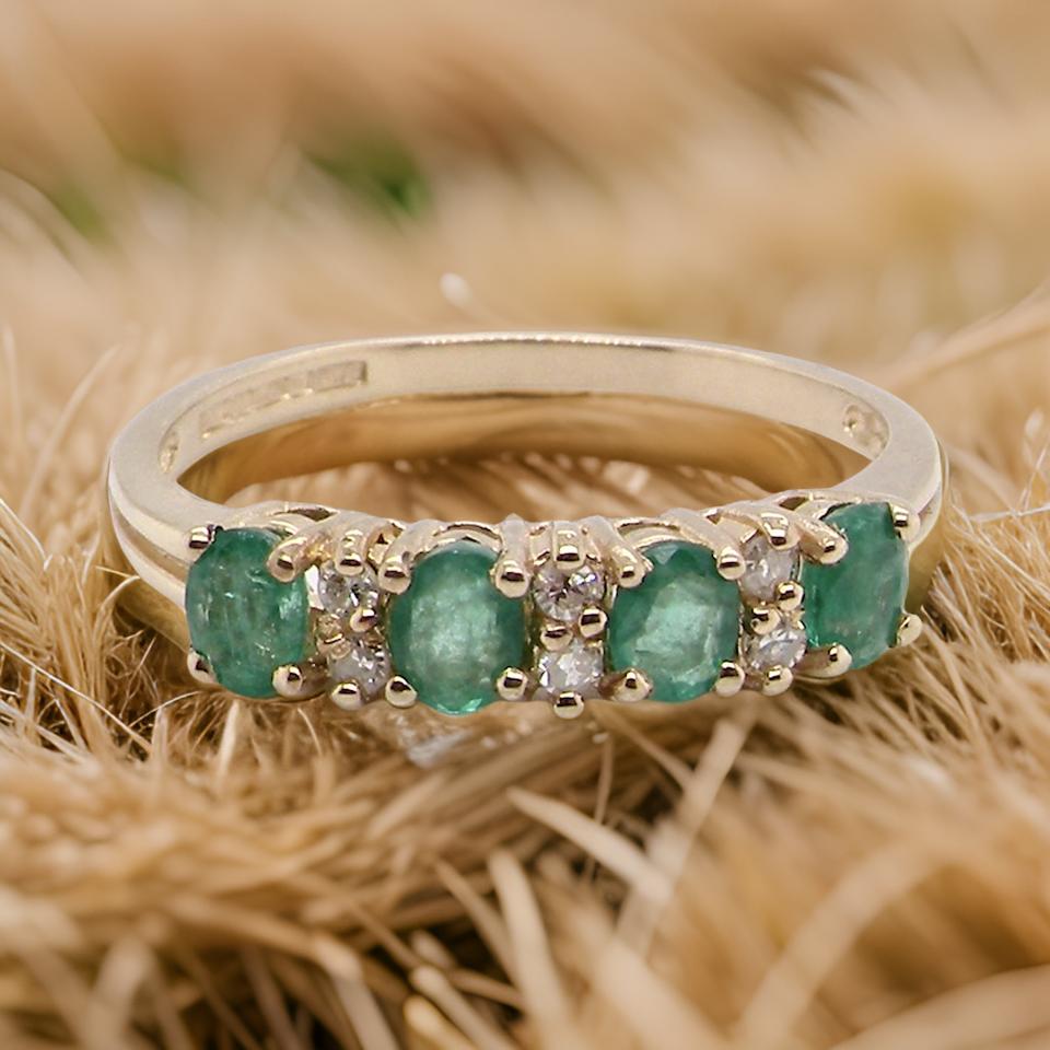 Four stone Emerald and Diamond Ring