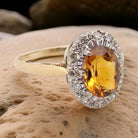 yellow Topaz and Diamond cluster ring