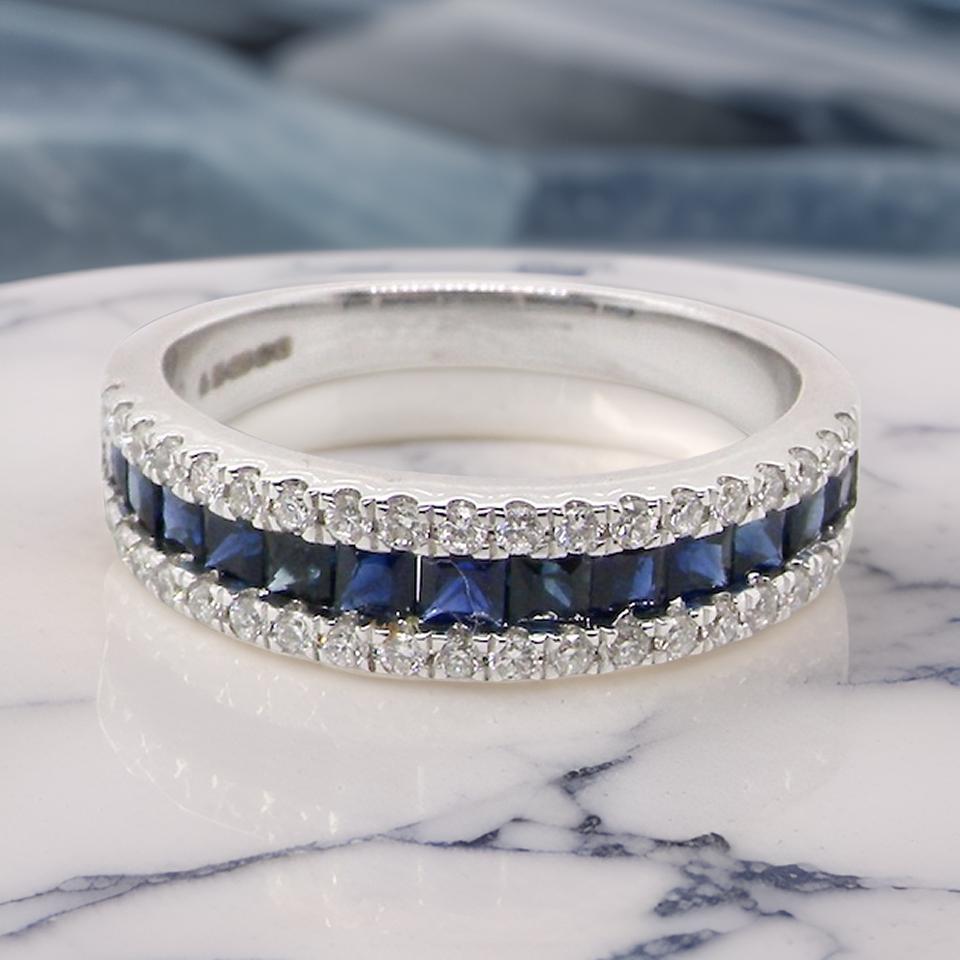 A sapphire and diamond eternity ring