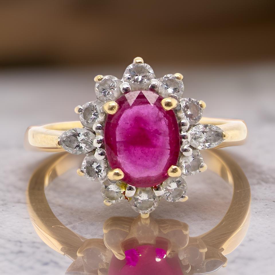 A Ruby and Diamond  Ring