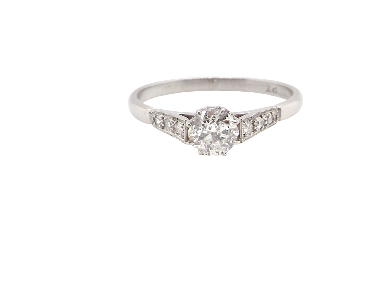 platinum An antique solitaire Diamond Ring