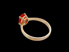 rear A 9 carat gold dress ring that features a vibrant fireglow fire opal. The bright orange colour is quite beautiful.