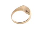 rear A 9 carat gold gentlemans signet ring. The head is eight sided, half hand engraved, measures 11.9x11.9mm, weight 2.3grams.