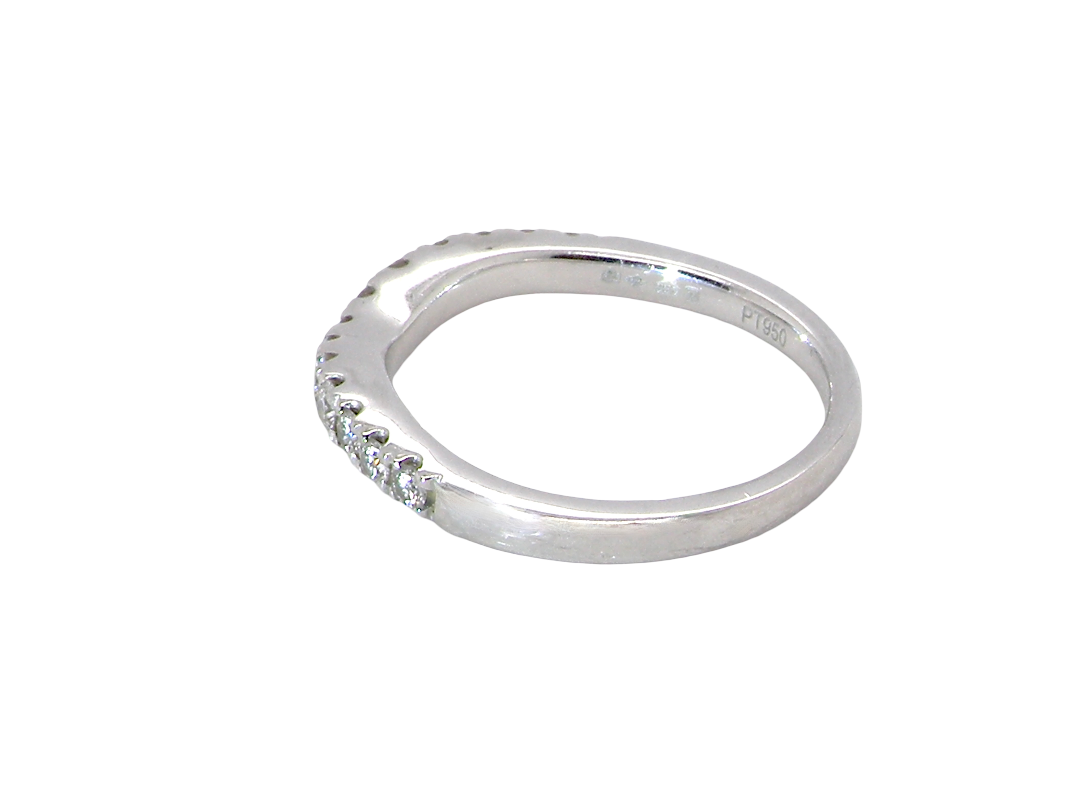 rear A Platinum half hoop ring featuring a gently contoured U-shaped centre, designed to allow a cluster or solitaire ring to sit comfortably alongside.