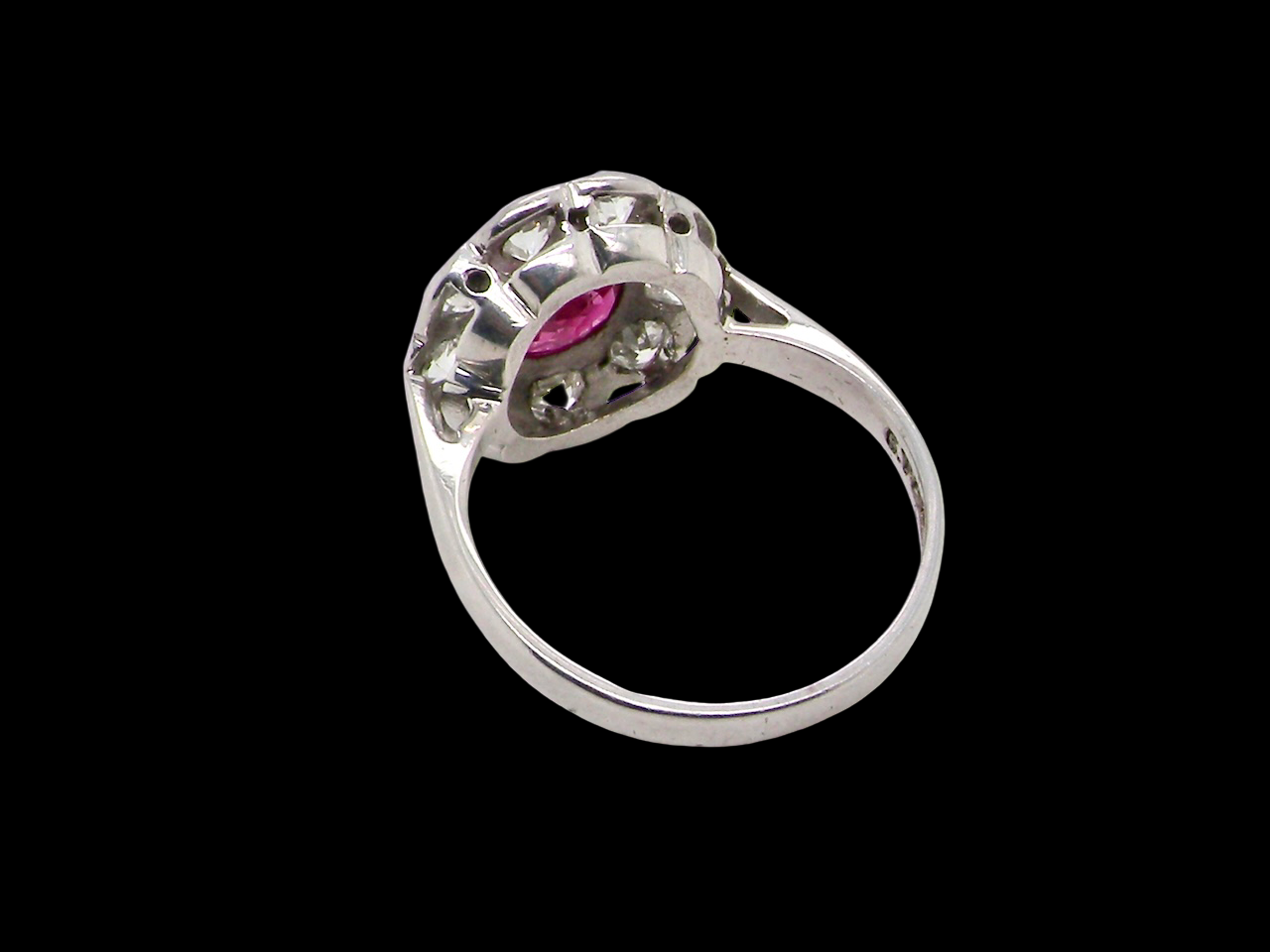 A beautiful Ruby and Diamond cluster ring