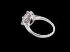 rear A beautiful vintage diamond cluster ring, elegantly set with seven brilliant-cut white diamonds in a timeless floral cluster design.