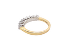 rear A fine 18 carat gold half hoop eternity ring, beautifully set with an array of seven brilliant-cut white diamonds.