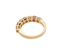 rear A fine half hoop ring. 18 carat gold set with three rubies, each 3.8mm (est 0.20 carats, total 0.67 carats) and four brilliant cut white diamonds, each 3.8mm (total 0.85 carats)&nbsp;
