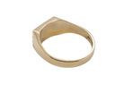 rear A gentleman's 9 carat gold signet ring. Rectangular shaped head, plain polished surface and suitable for initials to be engraved.