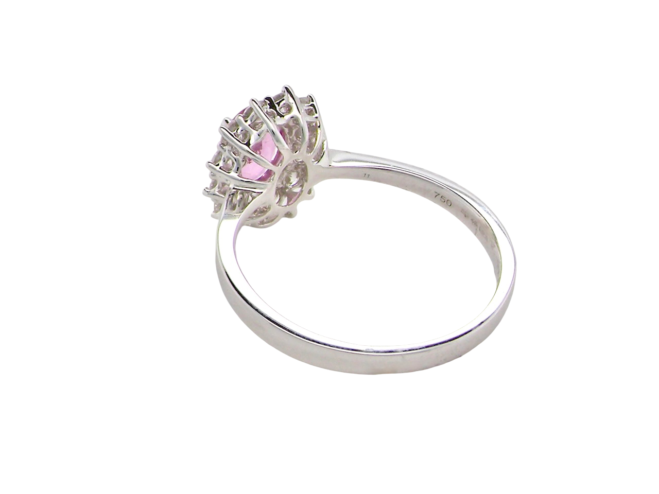 A modern Pink Sapphire and Diamond Ring