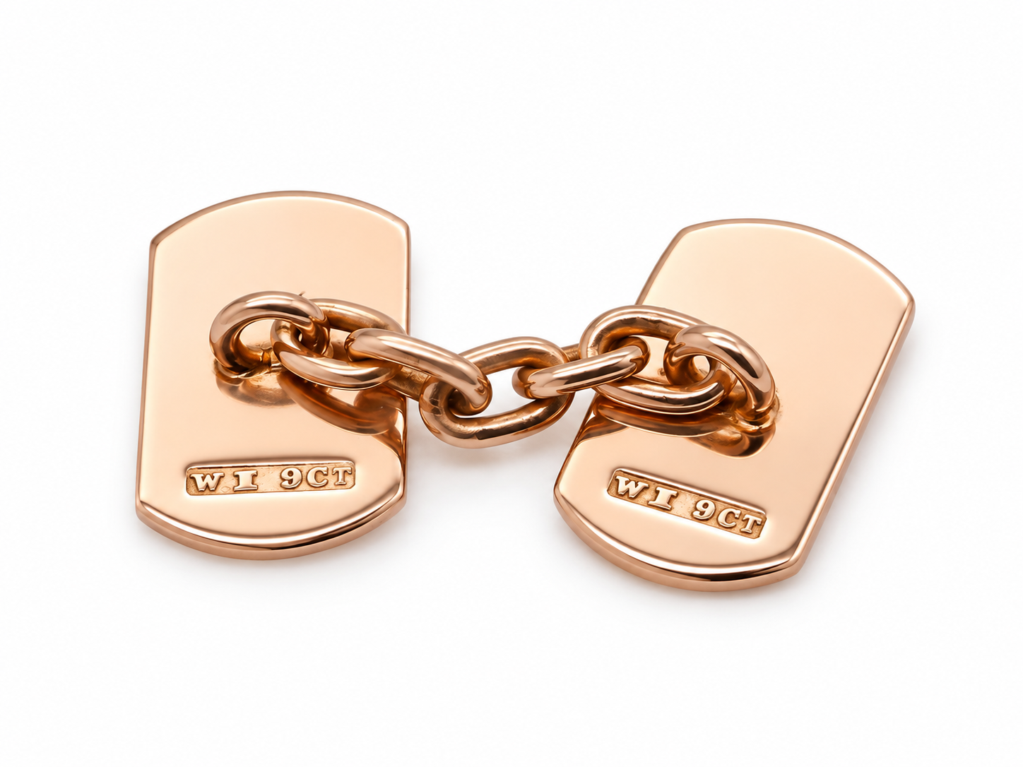 rear A pair of 9 carat gold* vintage cufflinks