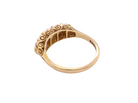rear A pretty Victorian style ring. 18 carat gold. There are three&nbsp; opals, centre 6mm, each end 4x3mm. Good colour play
