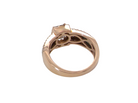 rear A stunning ring from the House of Le Vien. Crafted from 14ct Strawberry Gold, this Le Vian ring&nbsp; is characterised by a gallery of brown/white diamonds set into each shoulder