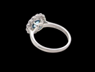 An White gold Aquamarine Engagement Ring back view
