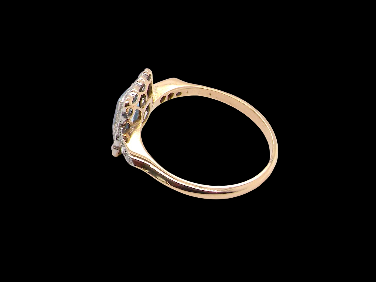 An Early 20th Century Aquamarine and Diamond Cluster