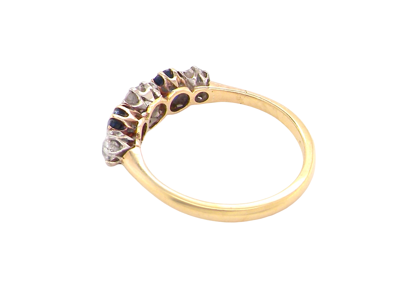 An Antique Five-Stone Diamond and Sapphire Ring