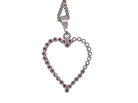 rear An elegant and beautifully crafted open heart pendant, set with a delightful arrangement of delicate pink sapphires, creating a charming and feminine design.