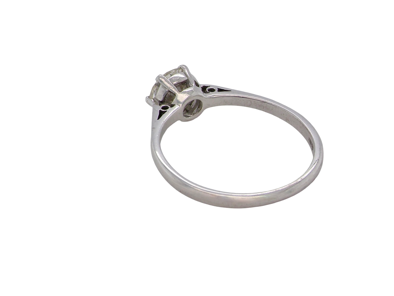 rear An elegant single-stone solitaire ring set with an exceptional brilliant-cut white diamond, estimated at approximately 0.91 carats. 