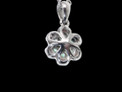 rear pretty 18 carat white gold daisy shaped pendant