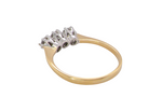 rear  ring is set with three brilliant cut white diamonds, each 3mm diameter. (total estimated at 0.30 carats) Colour h-j, clarity Si. Claw set head, white gold, 