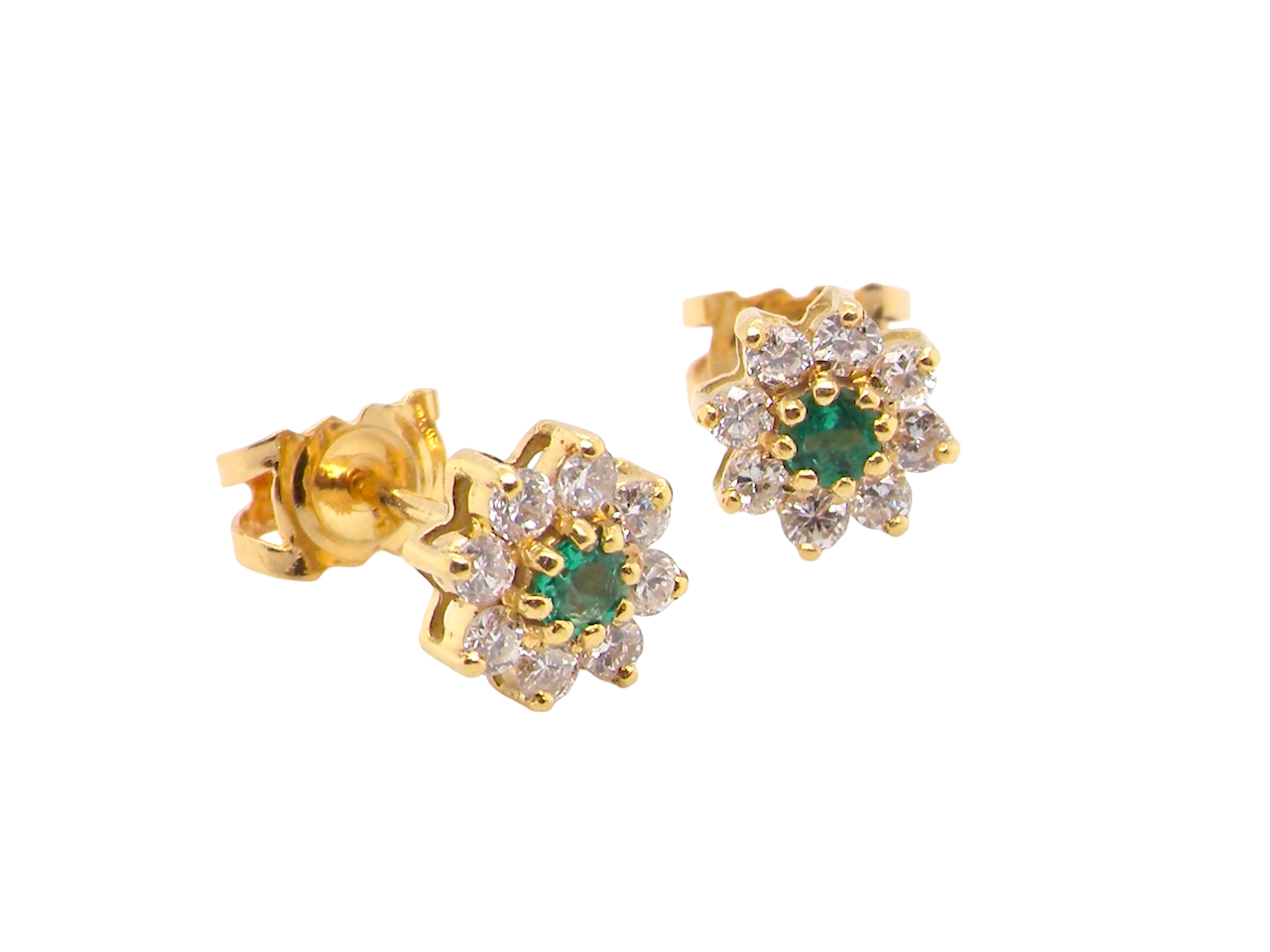 A pretty pair of Emerald and Diamond earrings