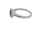 A 9 Carat White Gold Peridot &amp; Diamond Ring