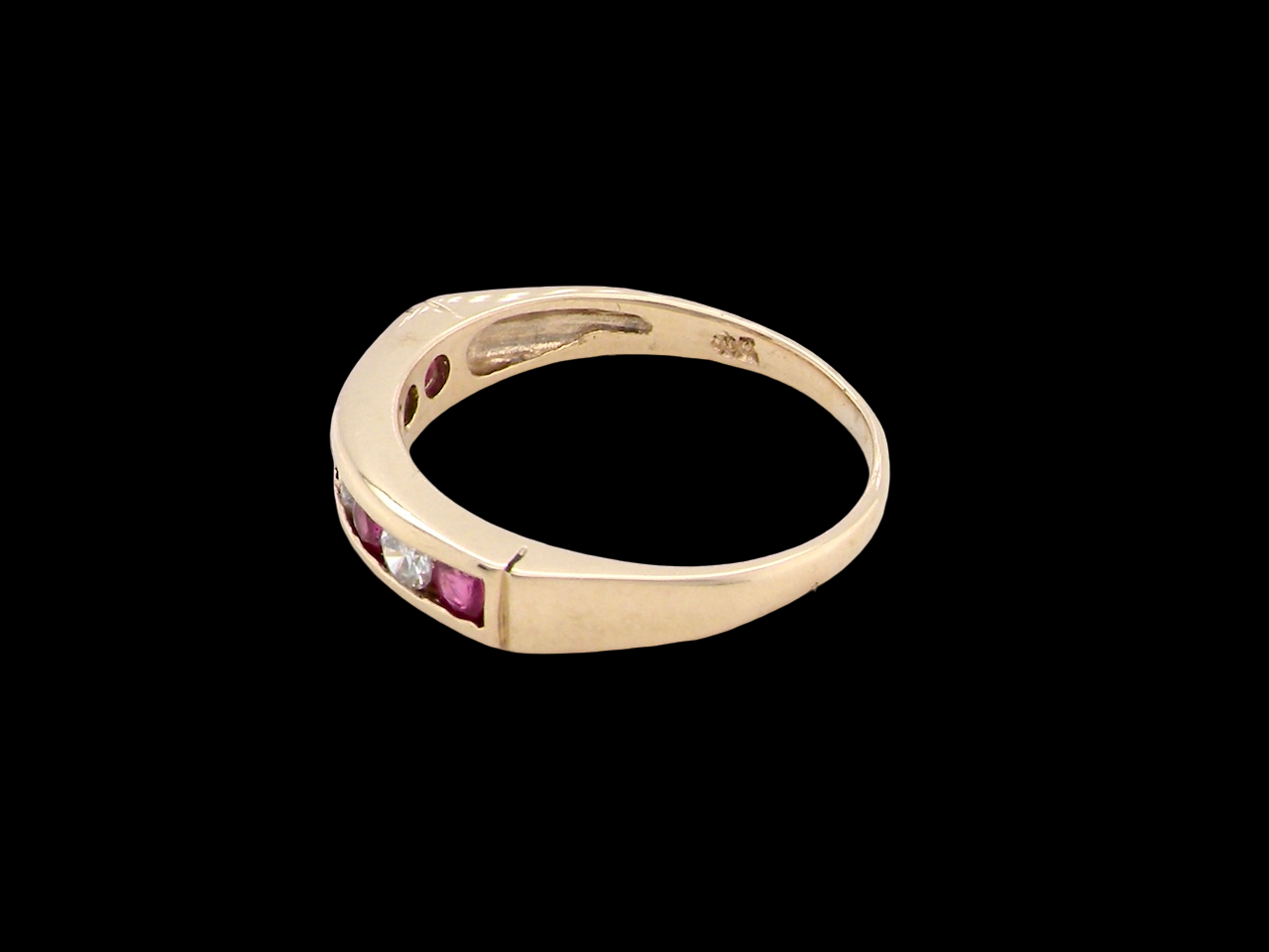 A 9 carat Yellow Gold Ruby &amp; Diamond Eternity Ring