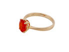side A 9 carat gold dress ring that features a vibrant fireglow fire opal. The bright orange colour is quite beautiful.