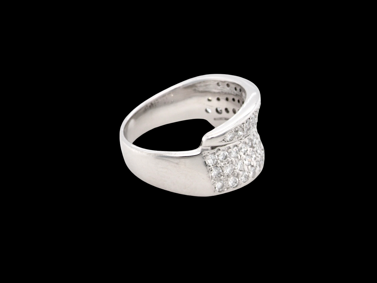 A Fabulous Wide Diamond Crossover Cocktail Ring