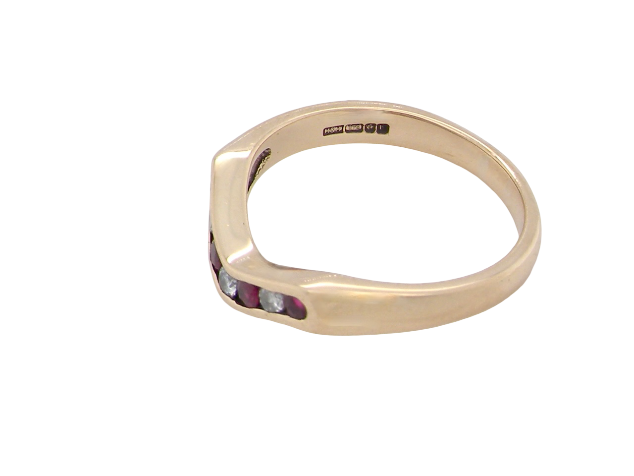 A Ruby and Diamond wishbone ring