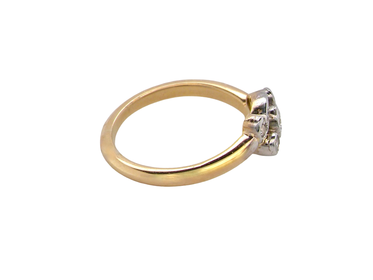 A Vintage Platinum &amp; 18 carat Gold Diamond Crossover Ring (c.1930–1940)