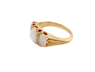 side A beautiful Victorian dress ring, set with three finely matched oval opals, 