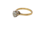 side A beautiful vintage diamond solitaire ring featuring an old brilliant cut white diamond measuring approximately 6mm, estimated at 0.75 carats. The diamond displays attractive sparkle with an assessed colour of I–J and clarity of SI.