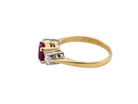 side A beautifully crafted vintage ruby  trilogy ring in rich 18-carat gold