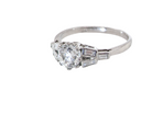 side A beautifully proportioned Art Deco solitaire ring showcasing a sparkling old brilliant cut white diamond
